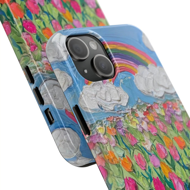 Rainbow Tulip Field Tough Phone Case LavenderCeleste