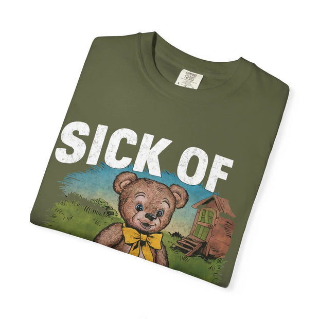 Sick of This Shit Vintage Bear Comfort Colors Tee LavenderCeleste