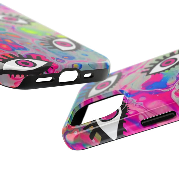 Hot Pink Evil Eye Psychedelic Tough Phone Case LavenderCeleste