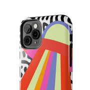 Retro Mod UFO Rainbow Beam Tough Phone Case LavenderCeleste