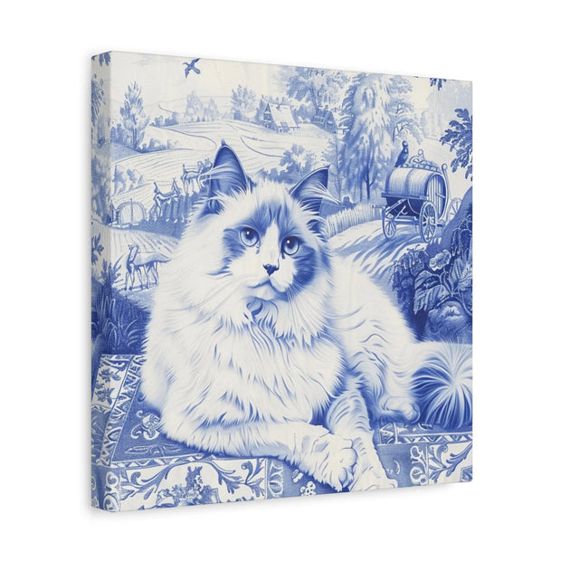 Ragdoll Toile Matte Canvas Art Print LavenderCeleste