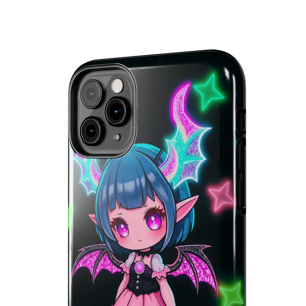 Kawaii Gothic Succubus Neon Heart Tough Phone Case