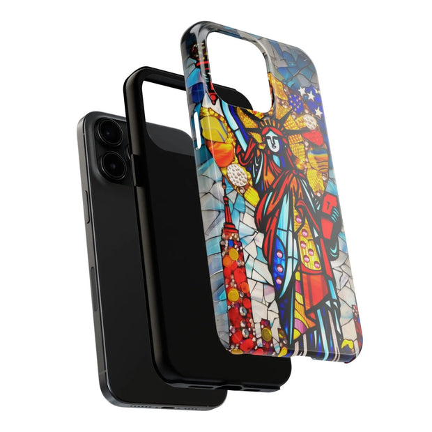 Statue of Liberty Mosaic Art Tough Phone Case LavenderCeleste