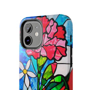 January Carnation Stained Glass Birth Flower Tough Phone Case