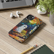 Lonely Ghost Tough Phone Case – Abstract Fall Park Bench Painting