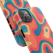 Retro Coral Abstract Mid-Century Tough Phone Case LavenderCeleste