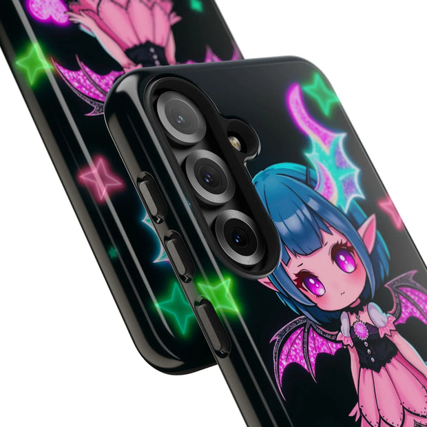 Kawaii Gothic Succubus Neon Heart Tough Phone Case