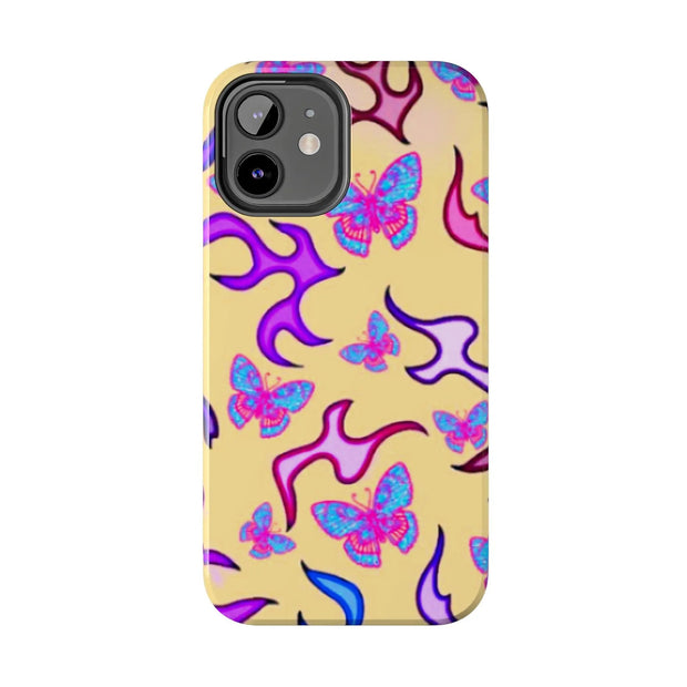 Y2K Butterfly Flames Retro Tough Phone Case LavenderCeleste