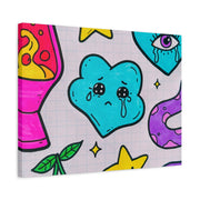 Kawaii Lava Lamp Sad Cloud Snake Matte Canvas Print LavenderCeleste