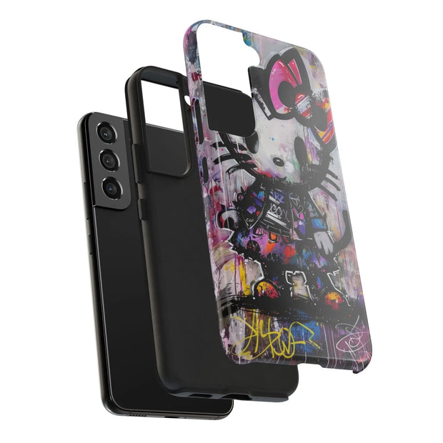 Goth Street Cat Pop Art Graffiti Tough Phone Case LavenderCeleste