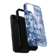Blue Toile Horse Country Scenic Tough Phone Case LavenderCeleste