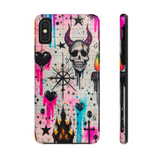 Skull Occult Neon Drip Pastel Goth Tough Phone Case LavenderCeleste