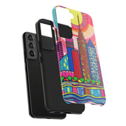 Tulsa Oklahoma Retro Pop Skyline Tough Phone Case LavenderCeleste