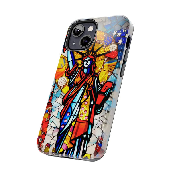 Statue of Liberty Mosaic Art Tough Phone Case LavenderCeleste