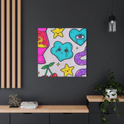 Kawaii Lava Lamp Sad Cloud Snake Matte Canvas Print LavenderCeleste