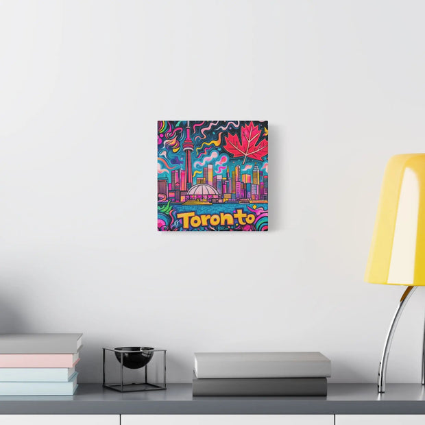 Toronto Pop Art Skyline Matte Canvas Wall Art LavenderCeleste