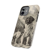 Saint Bernard Toile de Jouy Vintage Tough Phone Case LavenderCeleste