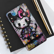 Goth Street Cat Pop Art Graffiti Tough Phone Case LavenderCeleste