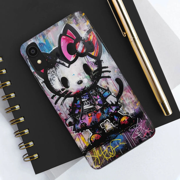 Goth Street Cat Pop Art Graffiti Tough Phone Case LavenderCeleste