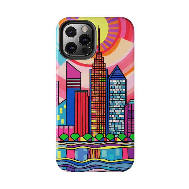 Tulsa Oklahoma Retro Pop Skyline Tough Phone Case LavenderCeleste