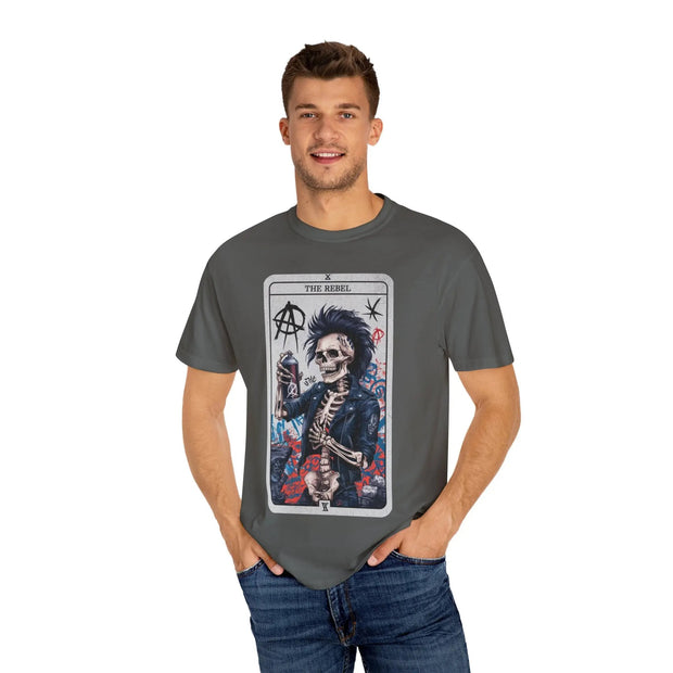 The Rebel Skeleton Tarot Punk Comfort Colors Tee LavenderCeleste