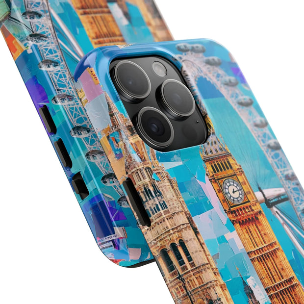 London Big Ben Collage Tough Phone Case – Vibrant City Pop Art Design