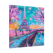 Pink Paris Eiffel Tower Dreamy Matte Canvas Art LavenderCeleste