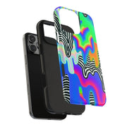 Trippy Technicolor Drip Retro Tough Phone Case LavenderCeleste