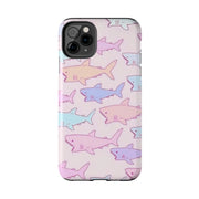 Pastel Shark Pattern Tough Phone Case Printify
