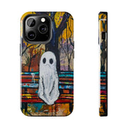 Sad Ghost on Park Bench Abstract Art Phone Case LavenderCeleste