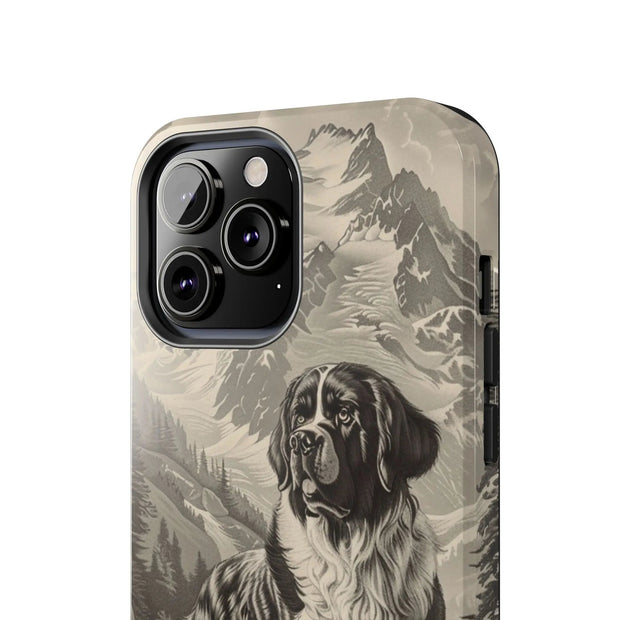 Saint Bernard Toile de Jouy Vintage Tough Phone Case LavenderCeleste