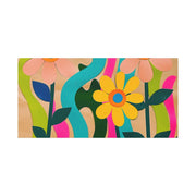 Groovy Paper Cut Flower Matte Canvas Art Printify