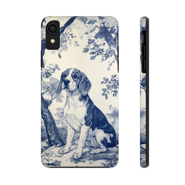 Blue Toile Beagle Country Scenic Tough Phone Case LavenderCeleste