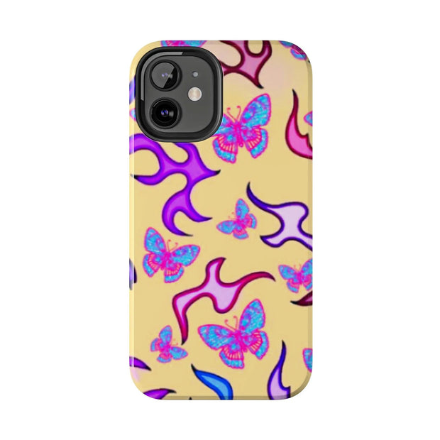 Y2K Butterfly Flames Retro Tough Phone Case LavenderCeleste