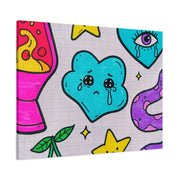 Kawaii Lava Lamp Sad Cloud Snake Matte Canvas Print LavenderCeleste