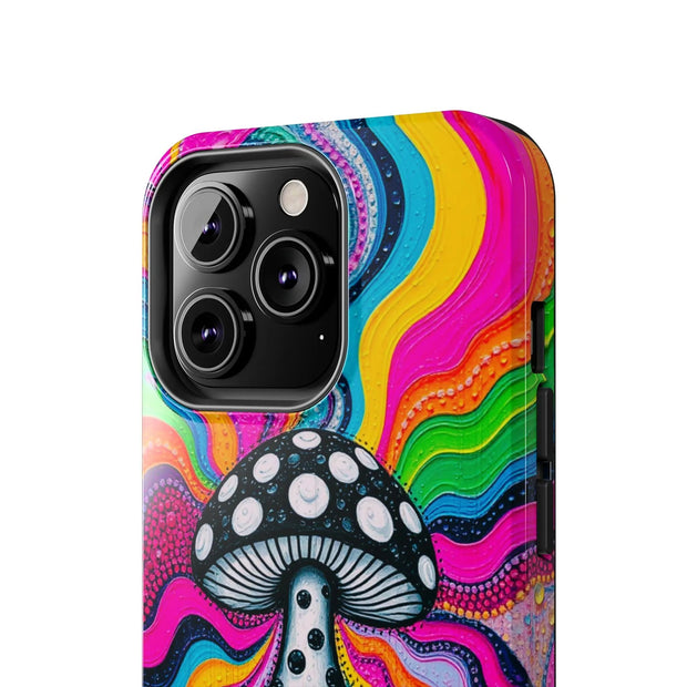 Psychedelic Rainbow Mushroom Art – Trippy Tough Case Printify