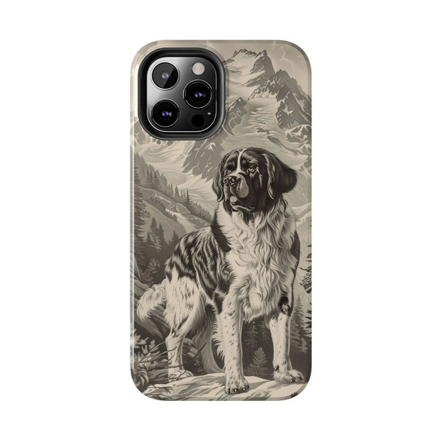 Saint Bernard Toile de Jouy Vintage Tough Phone Case LavenderCeleste