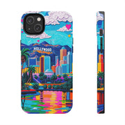 Los Angeles Hollywood Skyline Tough Phone Case – Vibrant Pop Art City Design - LavenderCeleste