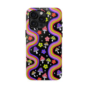 Groovy Mushroom Rainbow Tough Phone Case LavenderCeleste