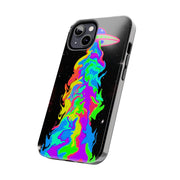 Psychedelic Neon UFO Abduction Tough Phone Case LavenderCeleste
