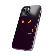 Neon Devil Eyes Tough Phone Case – Minimal Dark Glow Aesthetic Printify