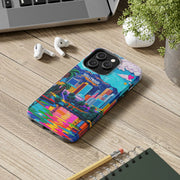 Los Angeles Hollywood Skyline Tough Phone Case – Vibrant Pop Art City Design - LavenderCeleste