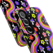 Groovy Mushroom Rainbow Tough Phone Case LavenderCeleste