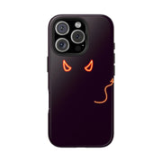 Neon Devil Eyes Tough Phone Case – Minimal Dark Glow Aesthetic Printify
