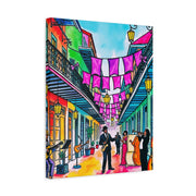 Vibrant New Orleans Jazz Street Matte Canvas – French Quarter Music Scene Printify