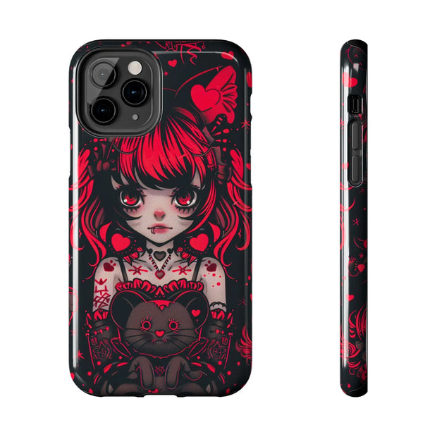 Kawaii Gothpunk Red Heart Tough Phone Case