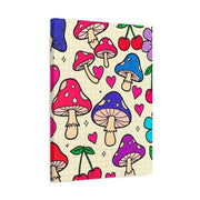 Kawaii Mushroom Cherry Flower Matte Canvas Print LavenderCeleste
