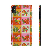 Retro Groovy Snail and Mushroom Tough Phone Case LavenderCeleste