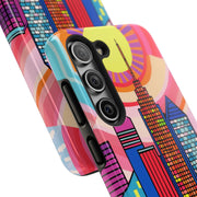 Tulsa Oklahoma Retro Pop Skyline Tough Phone Case LavenderCeleste