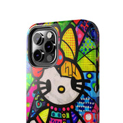 Pop Patchwork Kitty Tough Phone Case LavenderCeleste